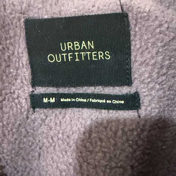 Urban Outfitters Cropped Fleece-Lined Hooded Jacket Mauve Zip Up Size M - Picture 2 of 8